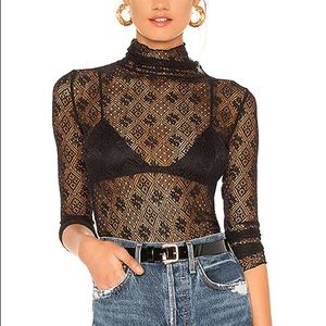 Free People Sweet Memories Lace Turtleneck